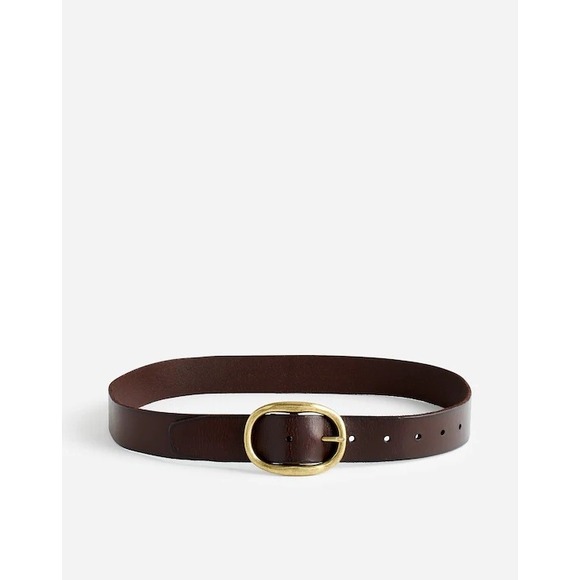 Madewell Accessories - Madewell Leather Oval Buckle Belt Coffee Bean Brown Medium NEW